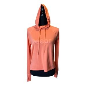 Womens Shirt XS Reebok Hoodie Pullover Sweatshirt Activewear Workout Top Orange